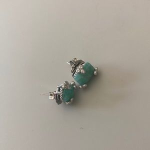 Judith Ripka 4.30ct emerald stud earrings